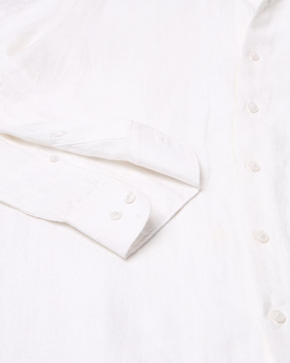 LINEN CLUB STUDIO MEN'S PURE LINEN WHITE SOLID REGULAR FIT FULL SLEEVE CASUAL SHIRT