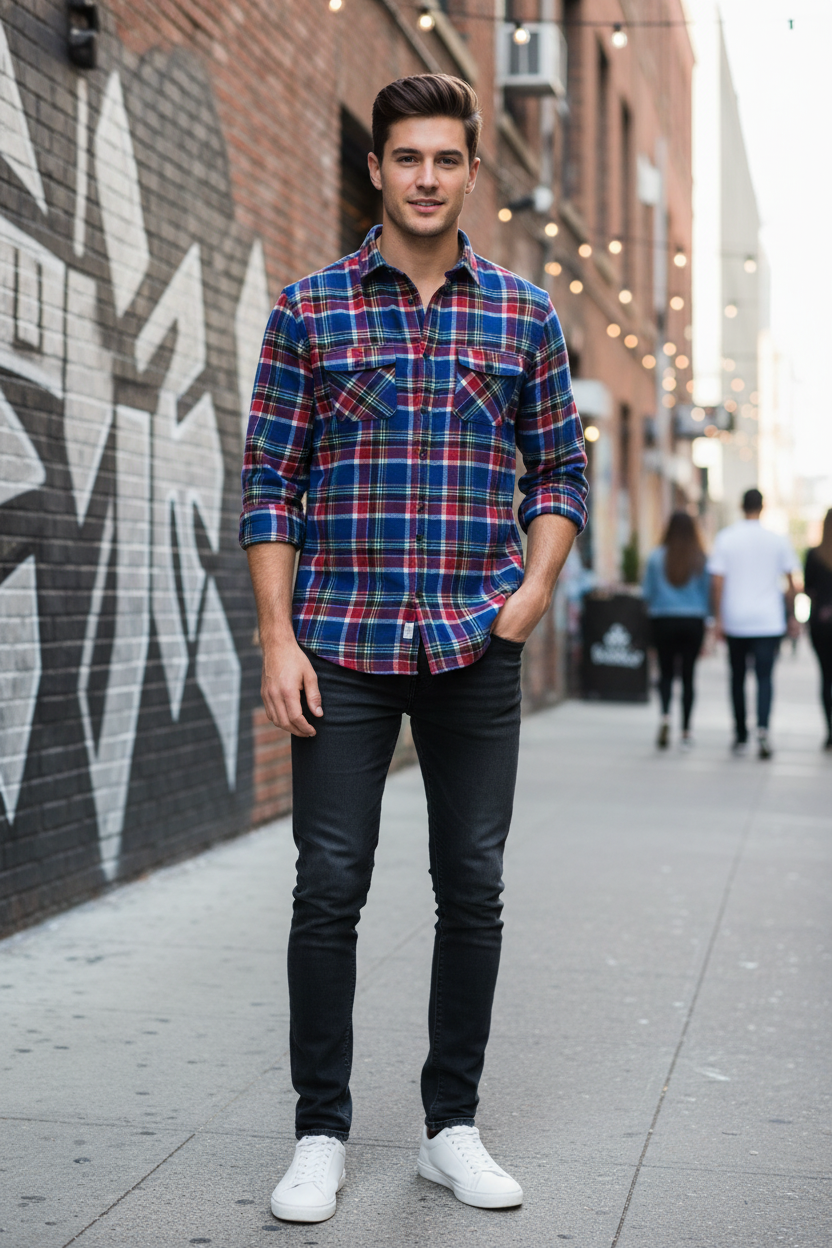 Lifestyle front flannel shirt