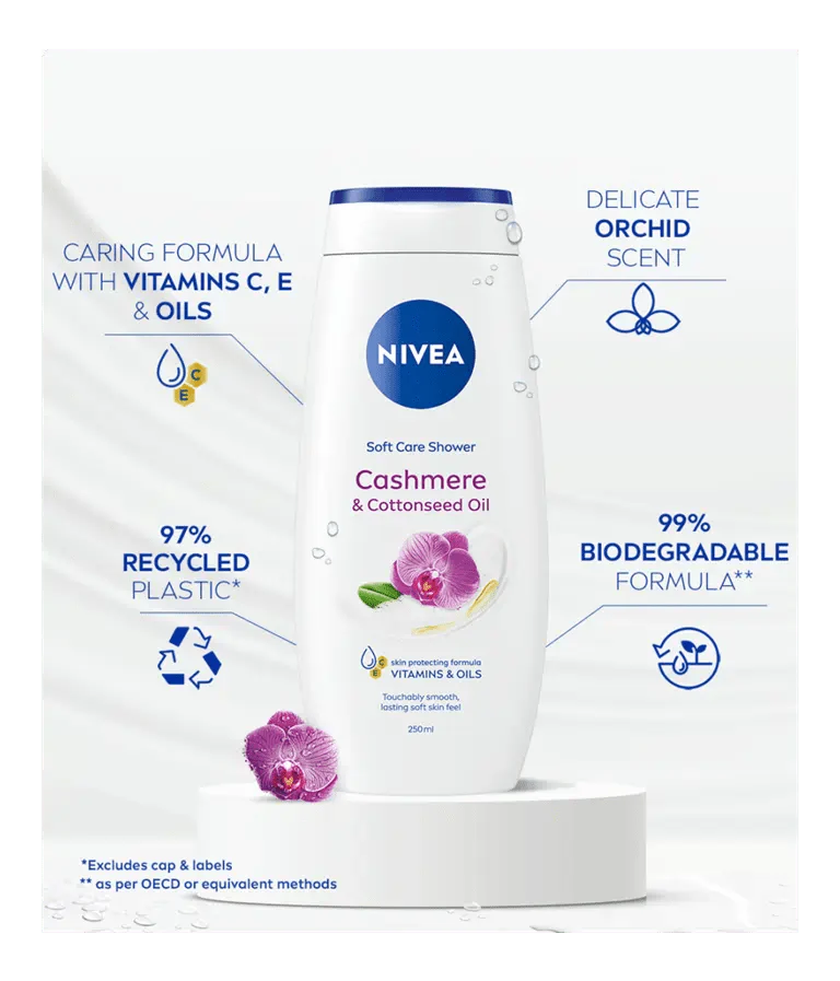 Nivea Shower Cream 250Ml Cashmere & Cottonseed Oil