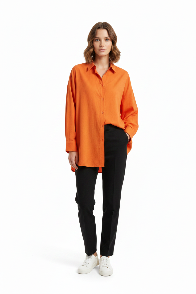 Orange Shirt – Front On Model