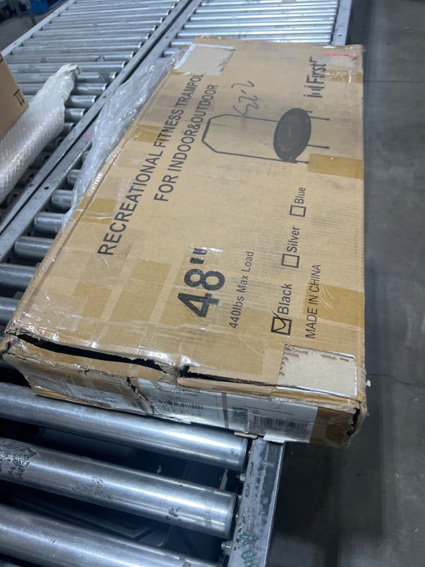 ترامبولين اللياقة البدنية القابل للطي FirstE بطول 122 سم، ترامبولين تمارين ارتداد مع 4 مستويات ارتفاع قابلة للتعديل