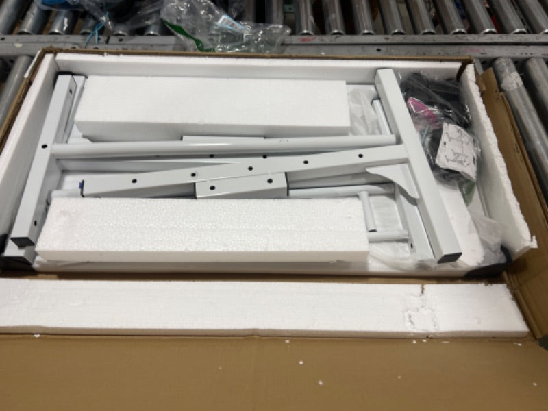 Small Standing Desk Adjustable Height, Mobile Stand Up Desk with Wheels,81 cm(white)