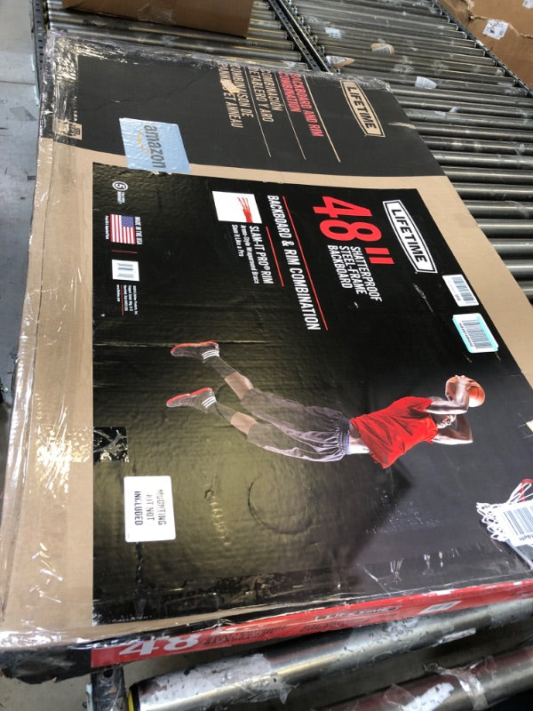 Lifetime 73729 48 in. Shatter Proof Backboard Rim Combo, Orange/white, One Size