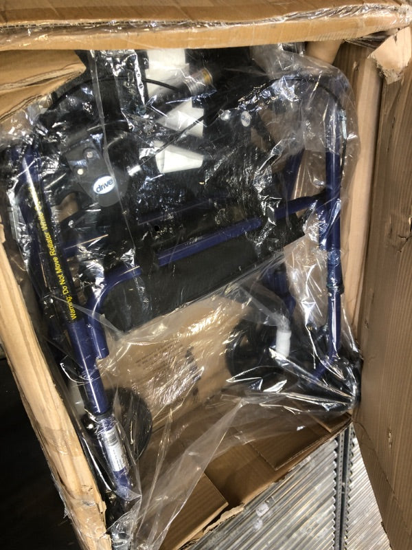 Drive Medical Wheel Rollator Walker With Seat, Steel Rolling Walker, Blue-2