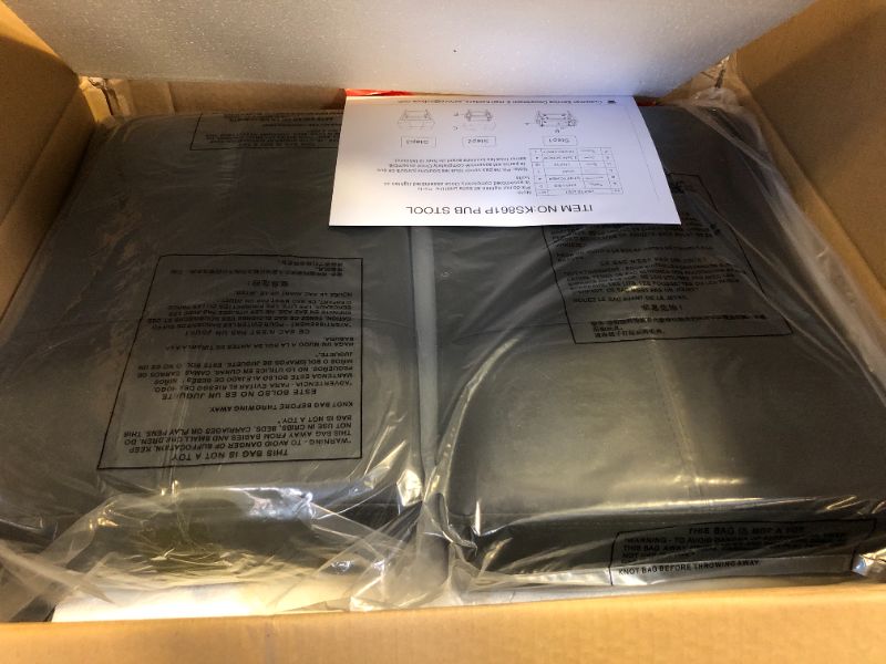 KATDANS Bar Stools Set of 2, 60 cm Counter Height Saddle Bar Stools, Black