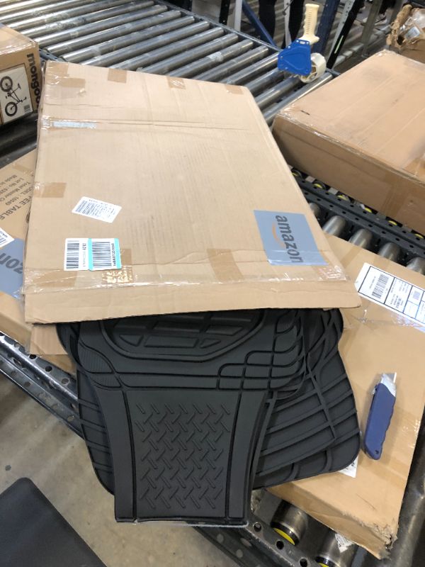 Motor Trend FlexTough Floor Mats for Cars, Black Deep Dish All-Weather Car Mats