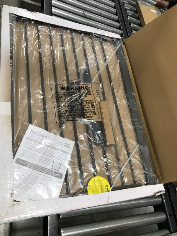 MidWest Homes for Pets 39 Inches Tall Walk-Through Steel Pet Gate, Pressure Mounted Dog Gate Measures 29 - 38 Inches Wide & Includes two 3-Inch-Wide Extensions, Graphite