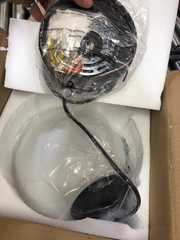 مصباح معلق كروي من كوكو ويوكينا، مقاس 25 سم، أسود، منتصف القرن