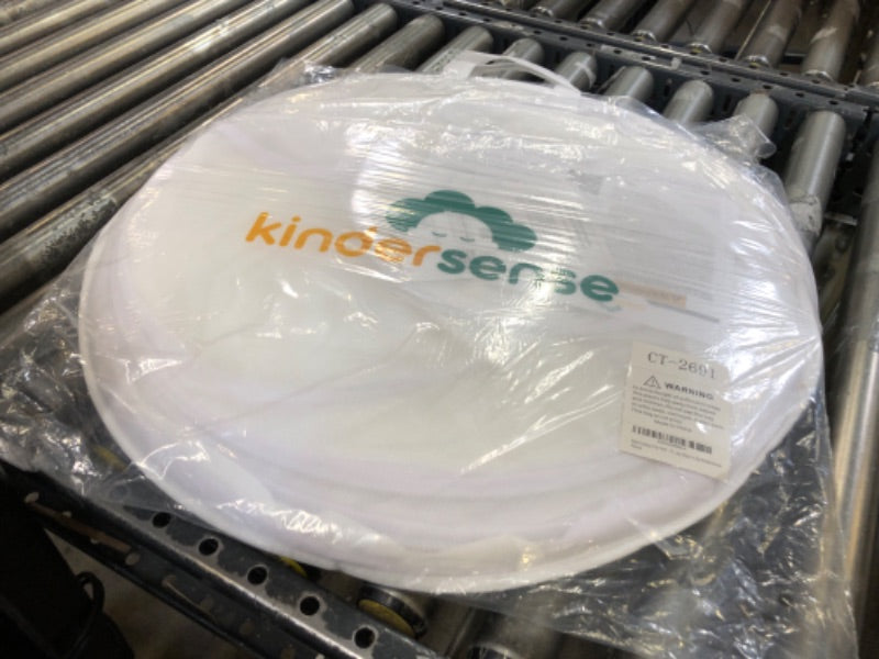 KinderSense® - خيمة سرير أطفال آمنة - غطاء سرير أطفال فاخر لمنع الطفل من التسلق - شبكة سرير شفافة - ناموسية - مظلة خيمة سرير قابلة للطي باللون الأبيض