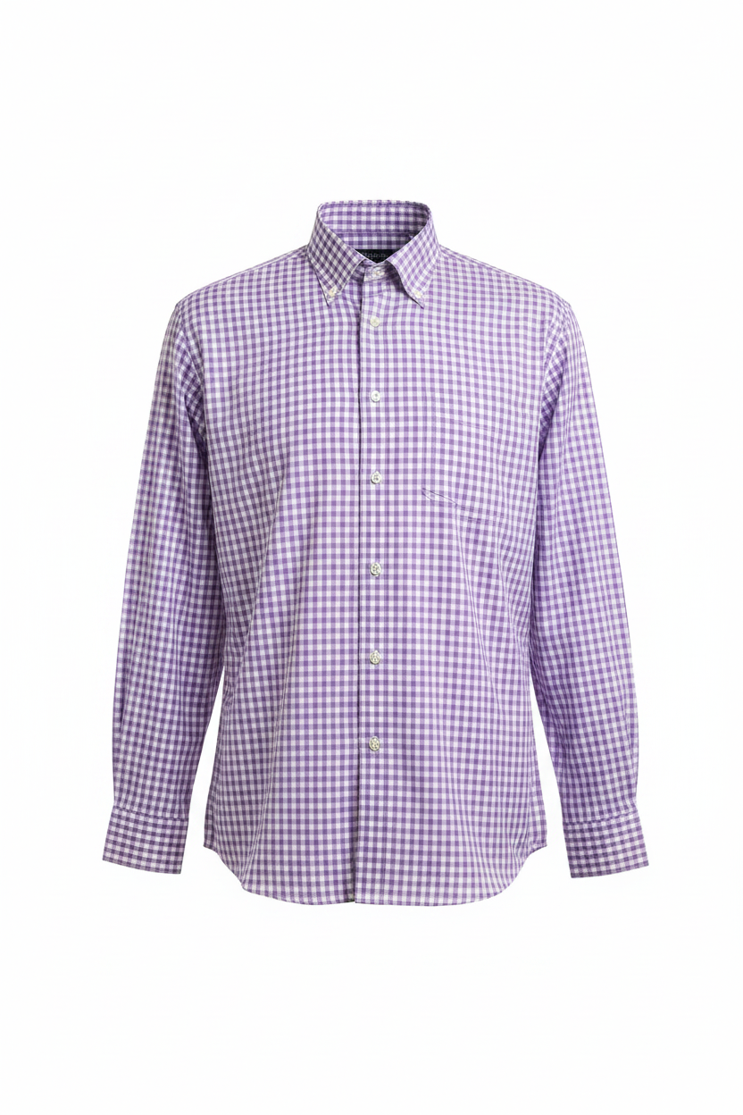 Purple Gingham Shirt – Front