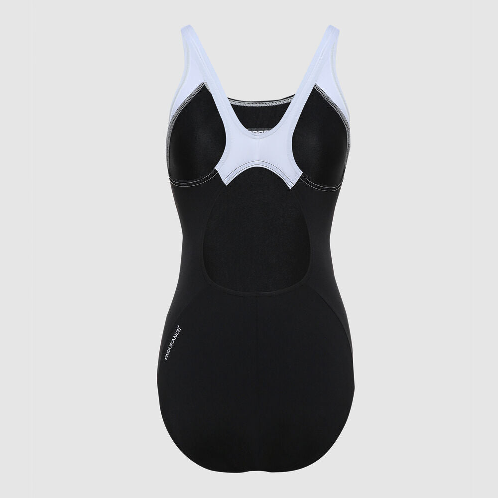 Speedo Women's Boom Splice Muscleback Swimsuit / Black - White 42
