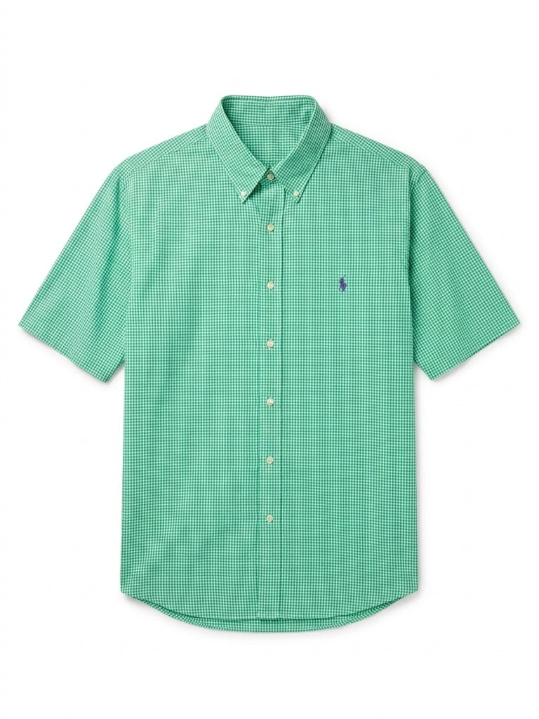 Polo Ralph Lauren men Classic Fit Button-Down Shirt - White/Green Checkered