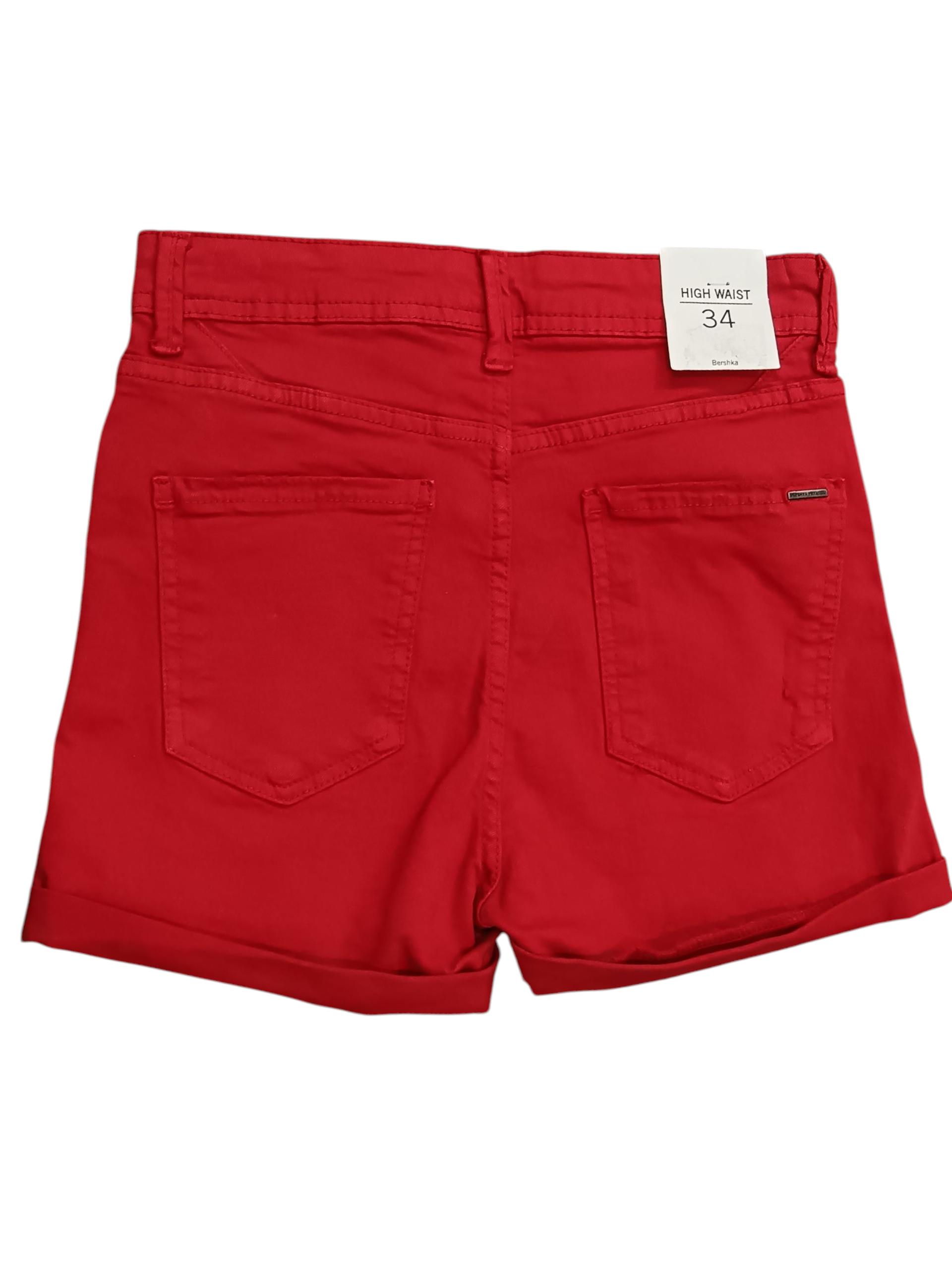 BERSHKA BOTTOMS DEPARTMENT Women's Jeans Shorts Color: Red