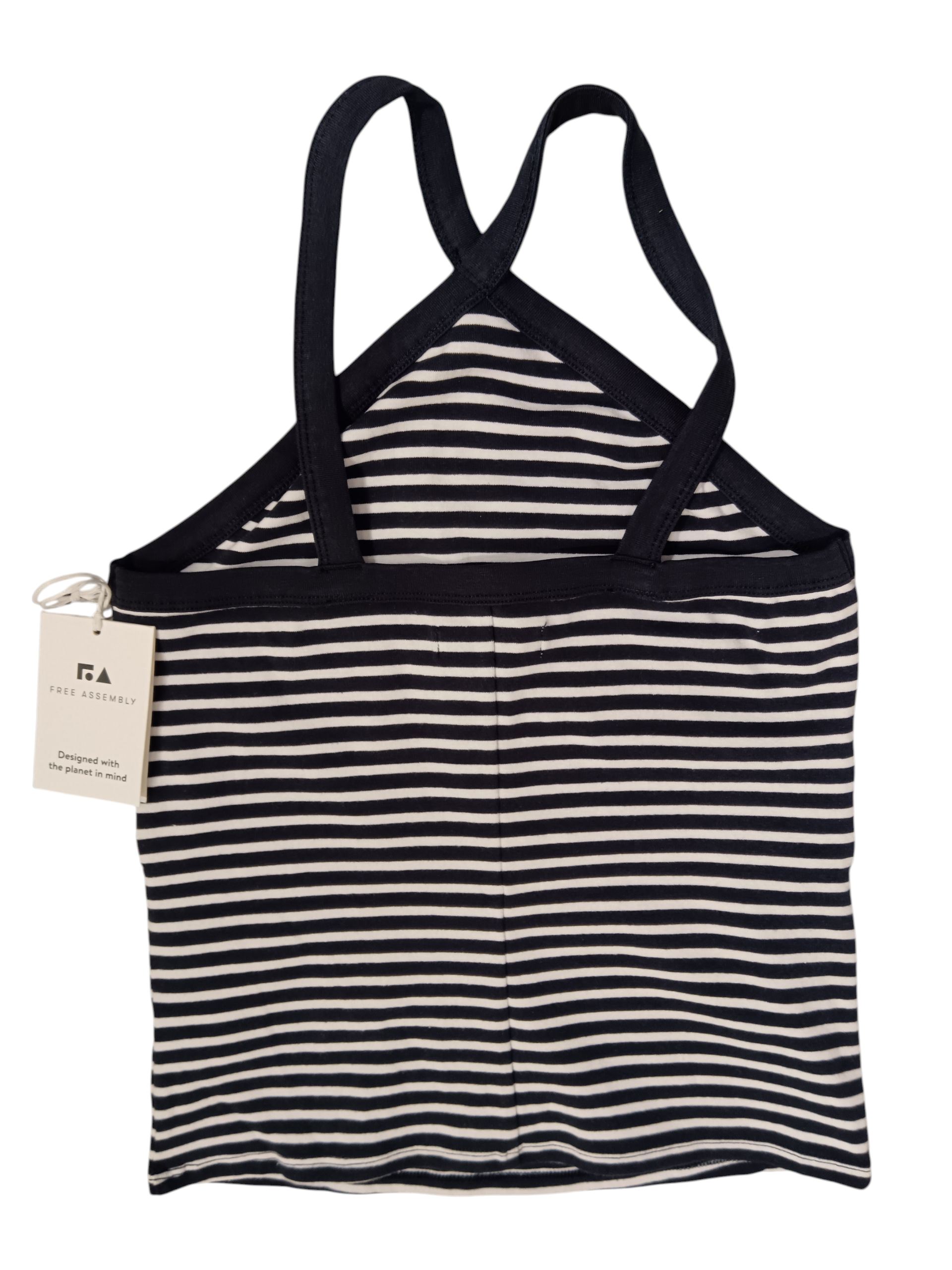 FREE ASSMBLY Undershirt Color: White with navy