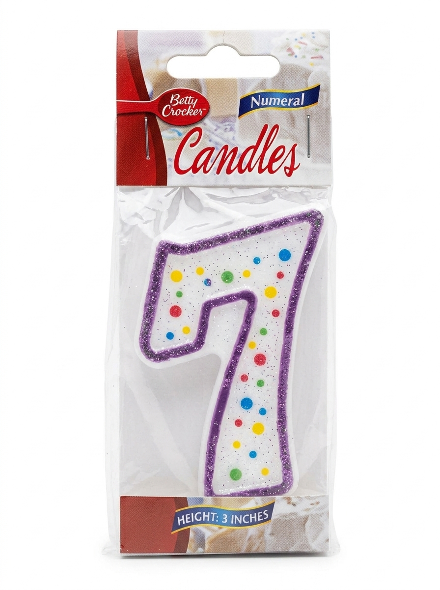 3-inch Betty Crocker Number 7 Birthday Candle