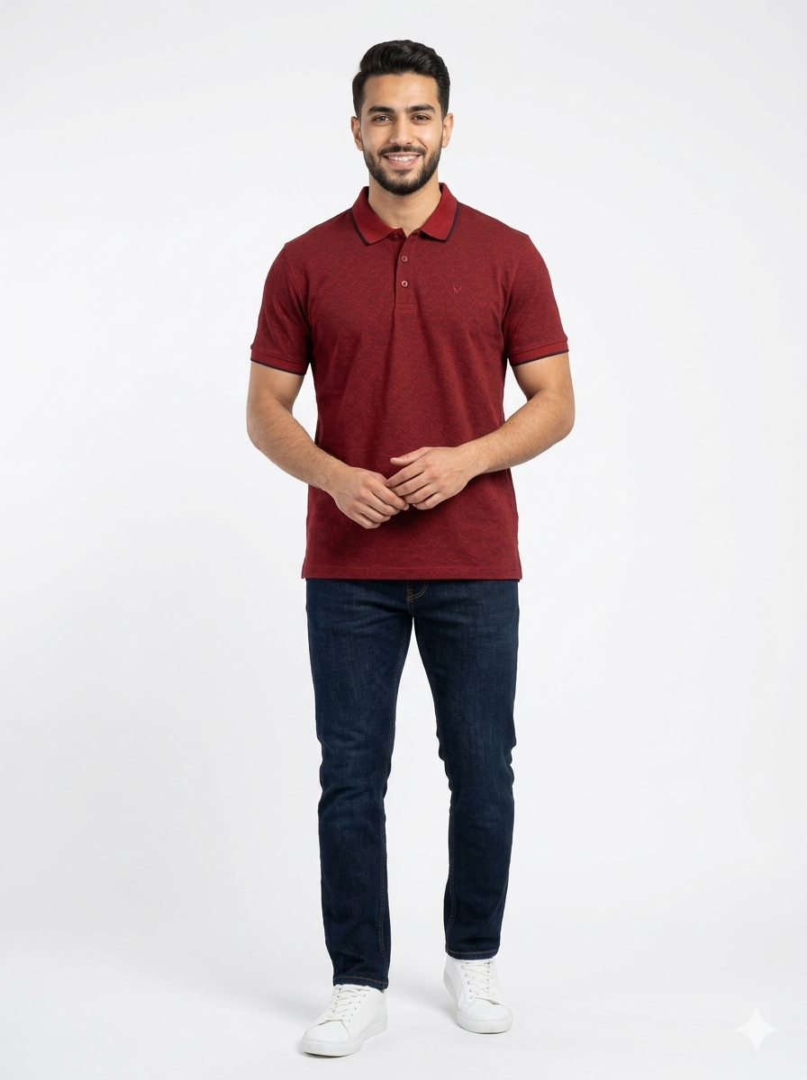 Allen Solly Premium Maroon Textured – Regular Fit