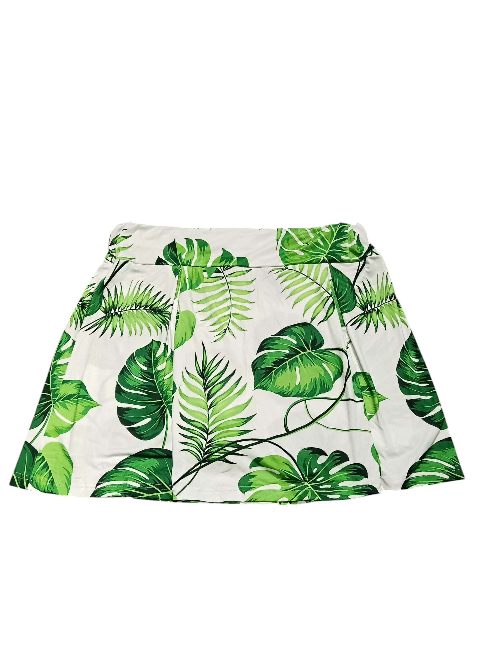 bulletgxll Tropical Leaves women's High waisted swim skirt