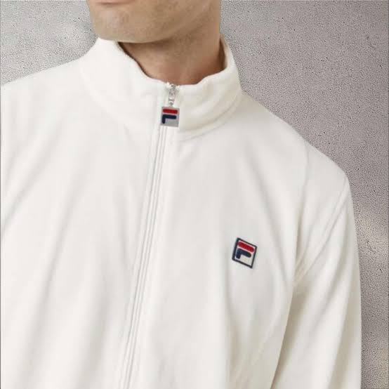 Fila Men's Classic O-Fit Velour 'White' Track Jacket - (LM13B750-132)