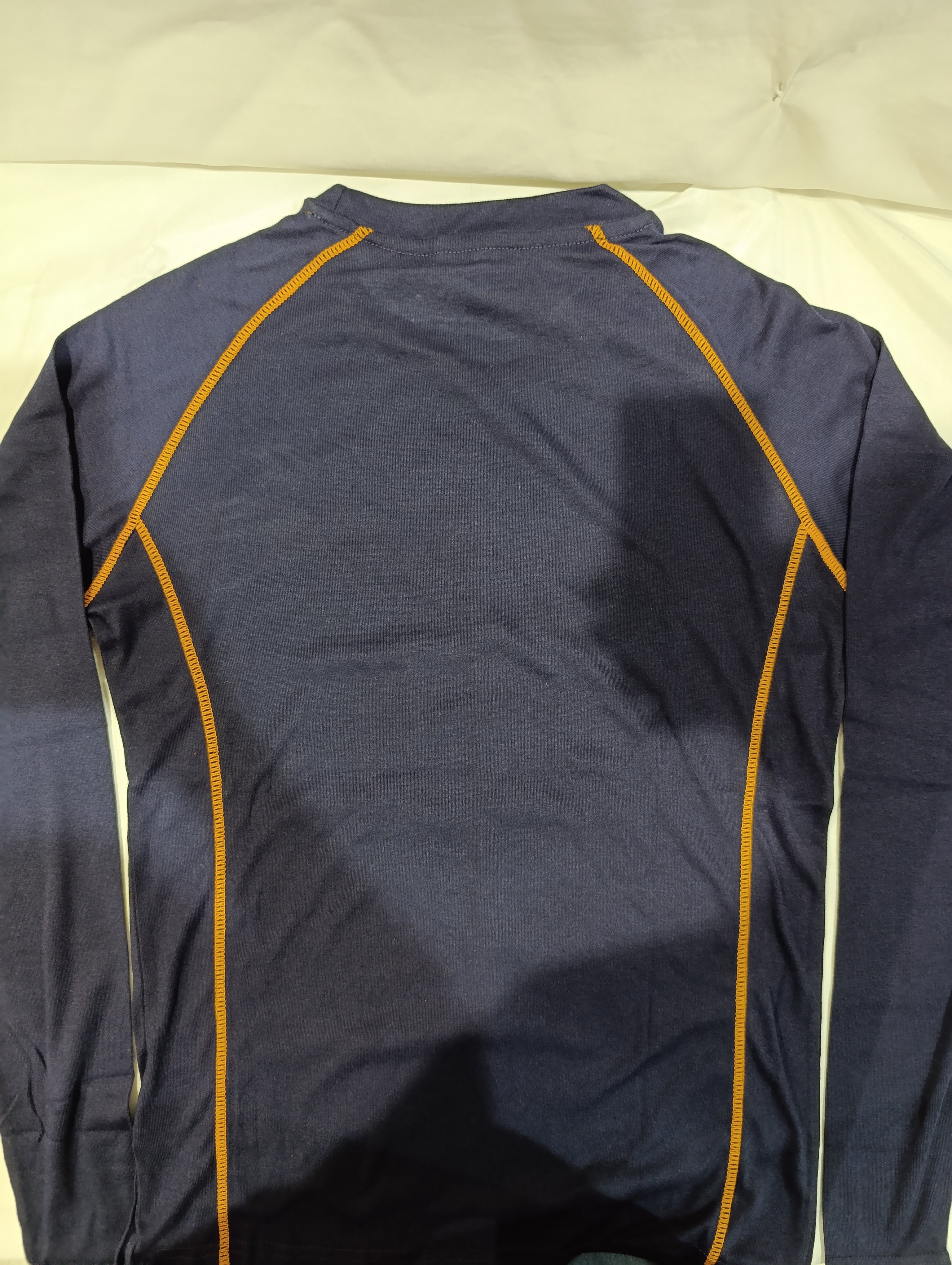 طقم رياضي رجالي من OUTERLIMITS مخطط برقبة دائرية من مزيج القطن باللون الأزرق الداكن