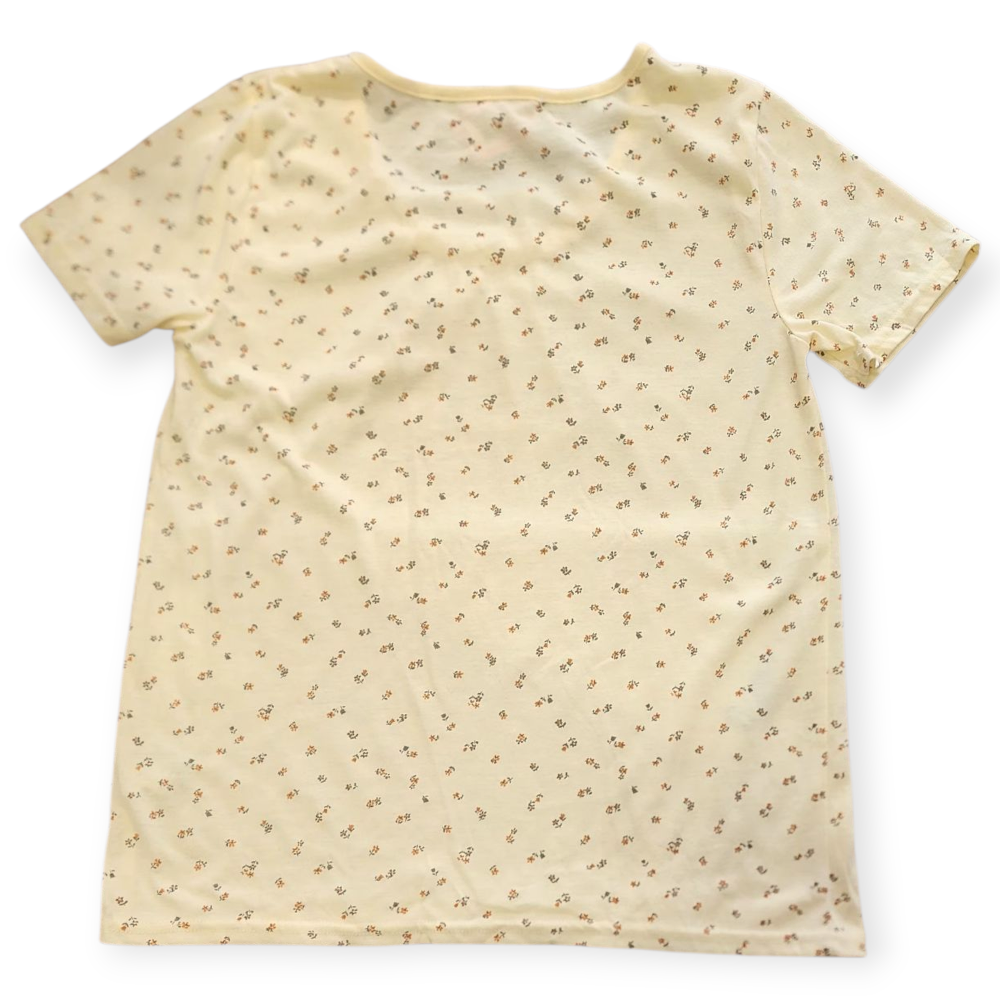 WOMEN'S YELLOW NIGHT TOP WITH FLORAL PRINT
