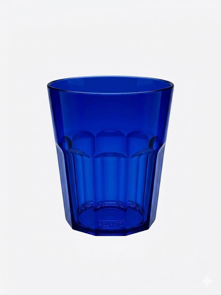 Durable Transparent Blue Plastic Drinking Cup