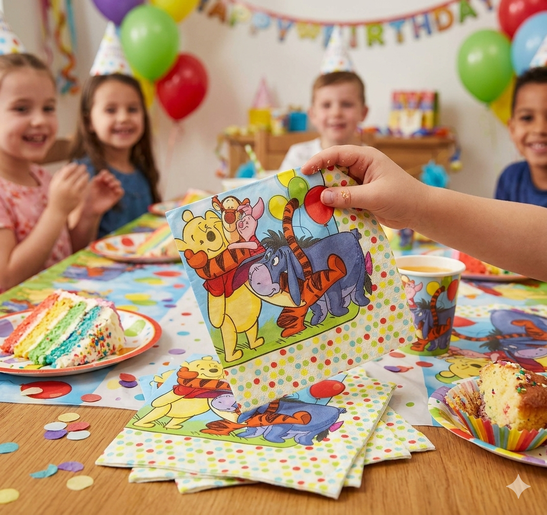 Winnie The Pooh & Pals - 16 Paper Dessert Napkins - Party Supplies