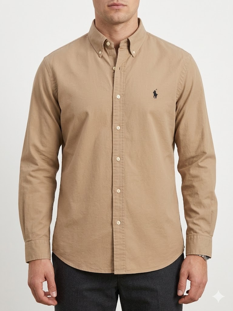 Polo Ralph Lauren Men's Custom Fit Longsleeve - Brown