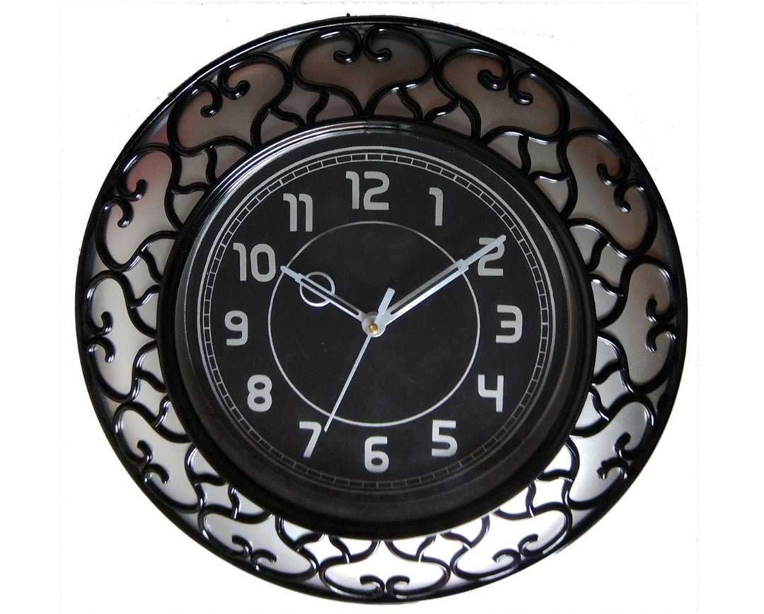 ROYSTAR Plastic Wall Clock (12x12 inch, Silver)
