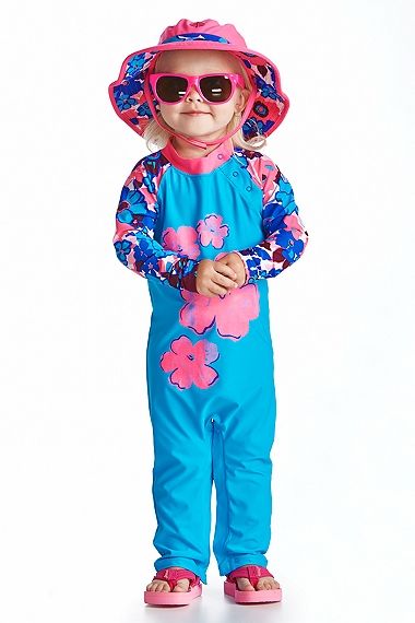 Baby Girl One-Piece Swimsuit Outfit: Sun Protective Clothing - Coolibar
