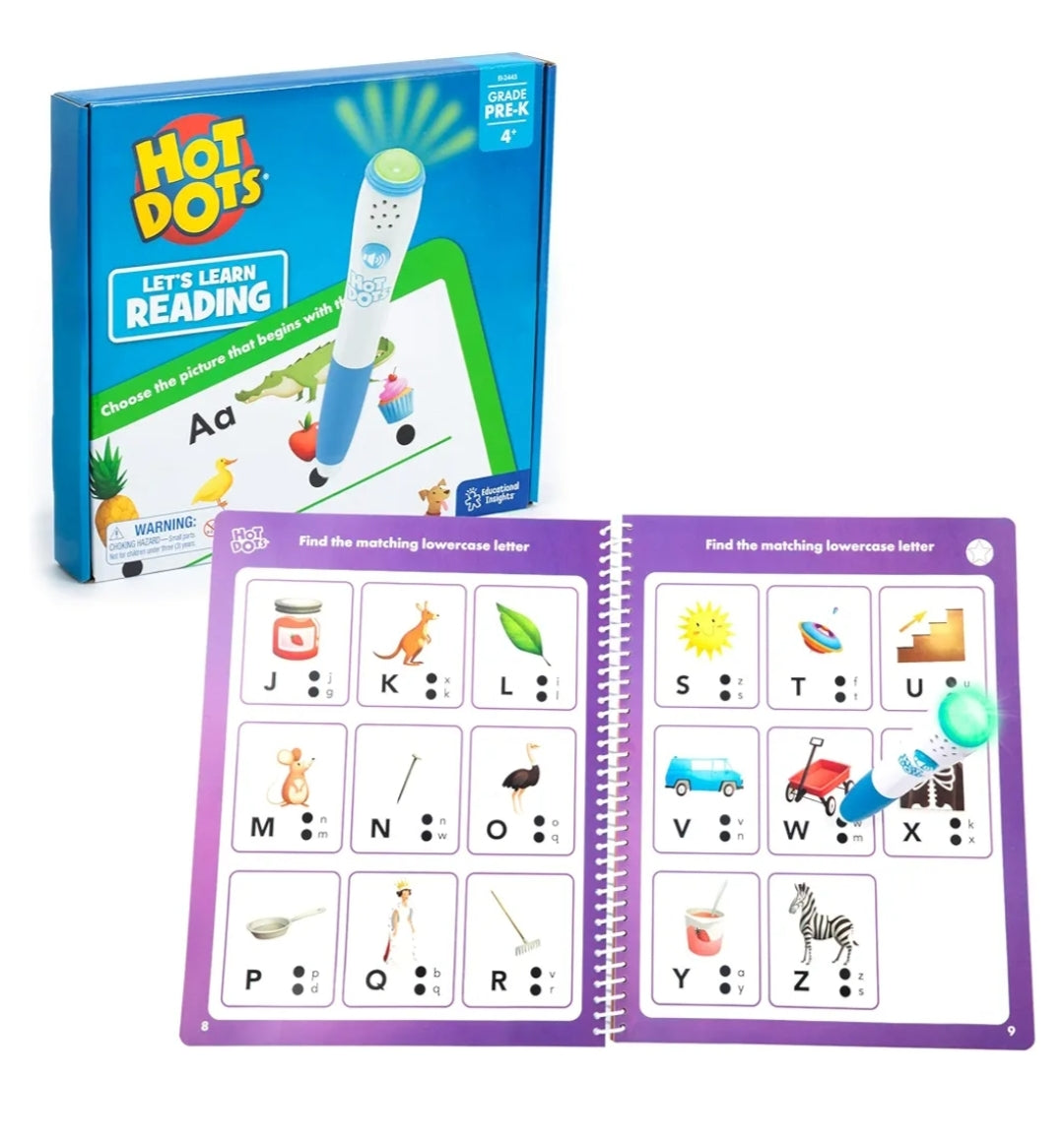 Educational Insights Hot Dots Let's Learn Pre-K Reading - Learn to Read Preschool Workbook, Ages 3+
