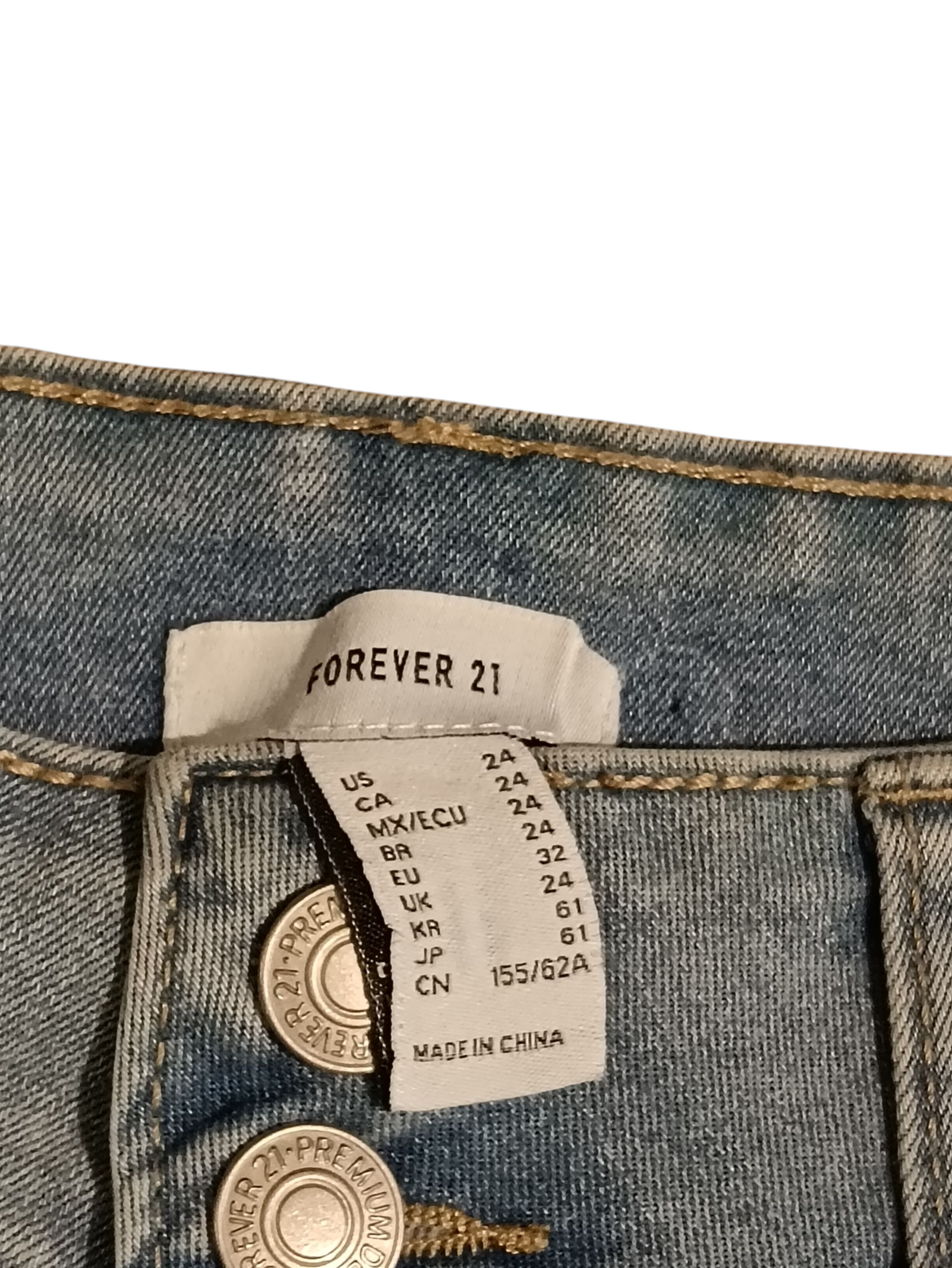 FOREVER21 THE UP LYFTER Women's jeans shorts light cyan