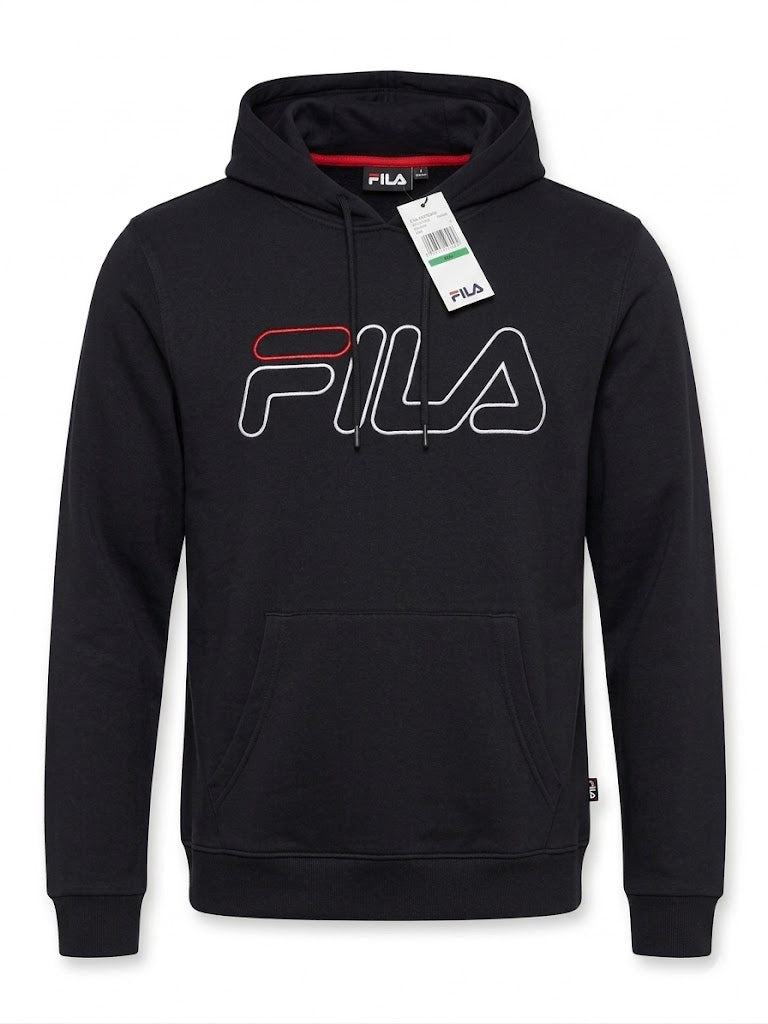 FILA Classic Outline Pullover Hoodie 'Black' - (SM039624-001)