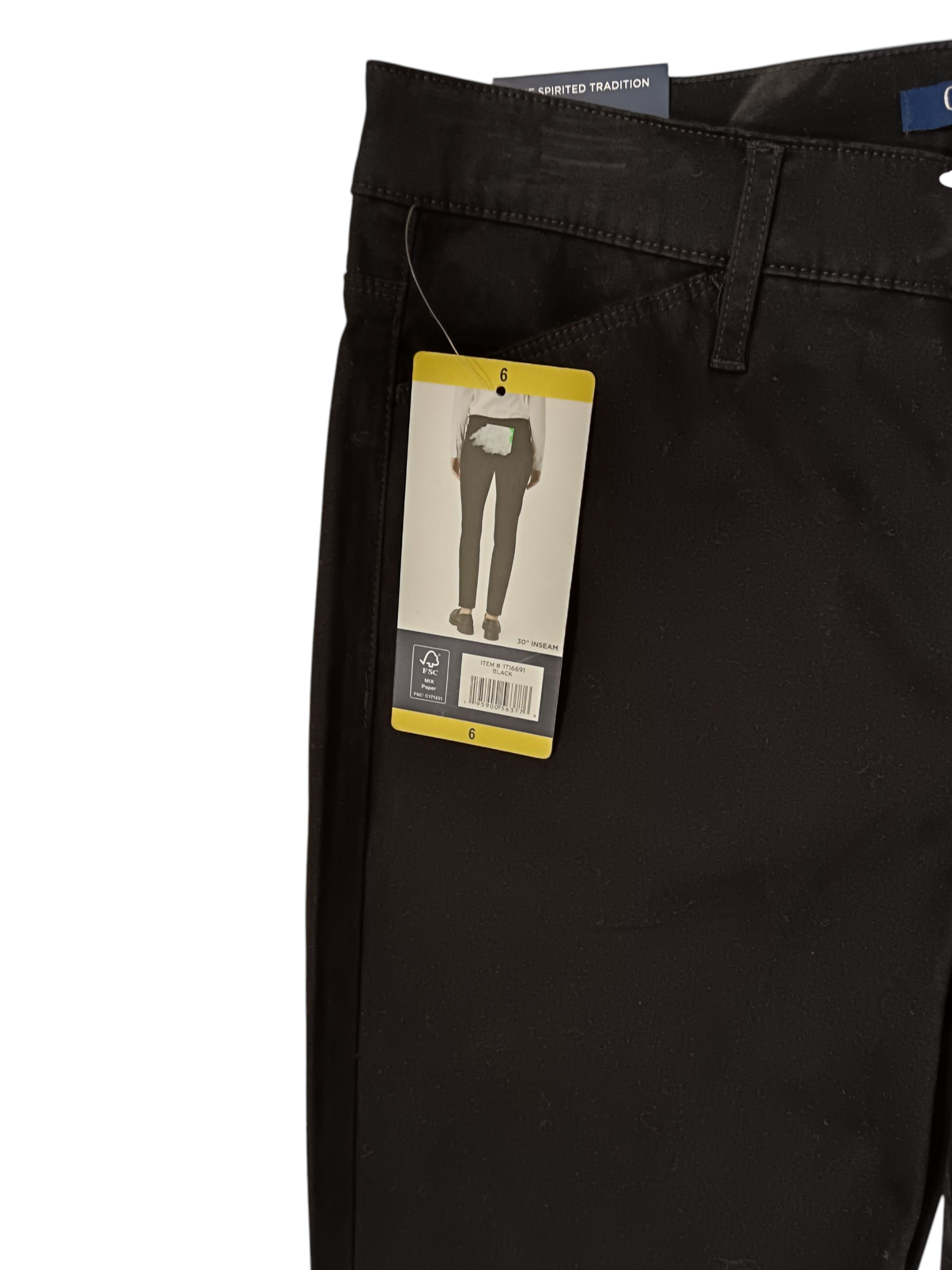 المقاس 28 - بنطلون تشابس للسيدات باللون الأسود الكاكي من ذا سبيريتد تراديشن بسحاب YKK