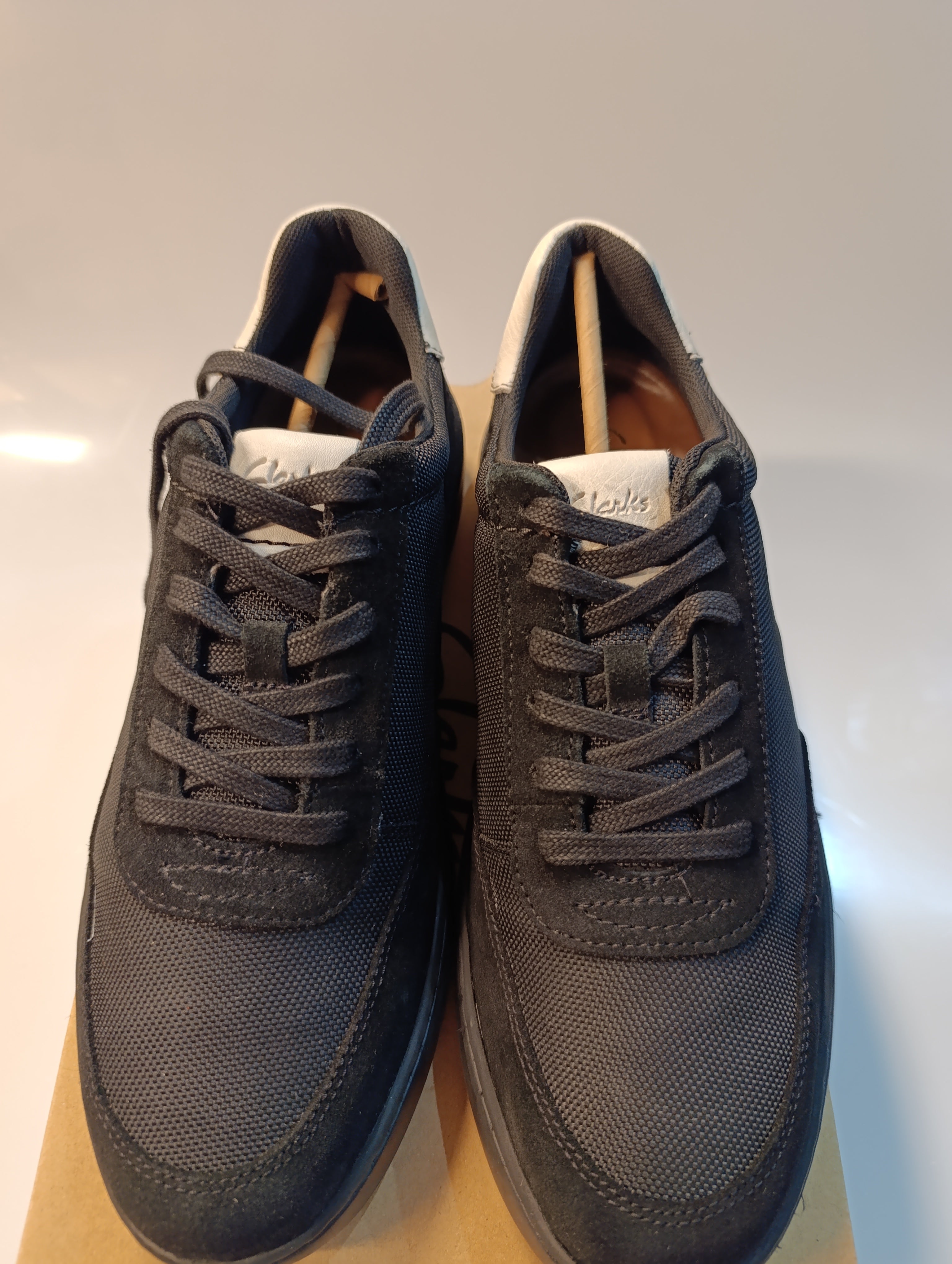 Clarks Moix Comfort Men's Black-Latte Sports Trainers – Lightweight Athletic Walking Shoes