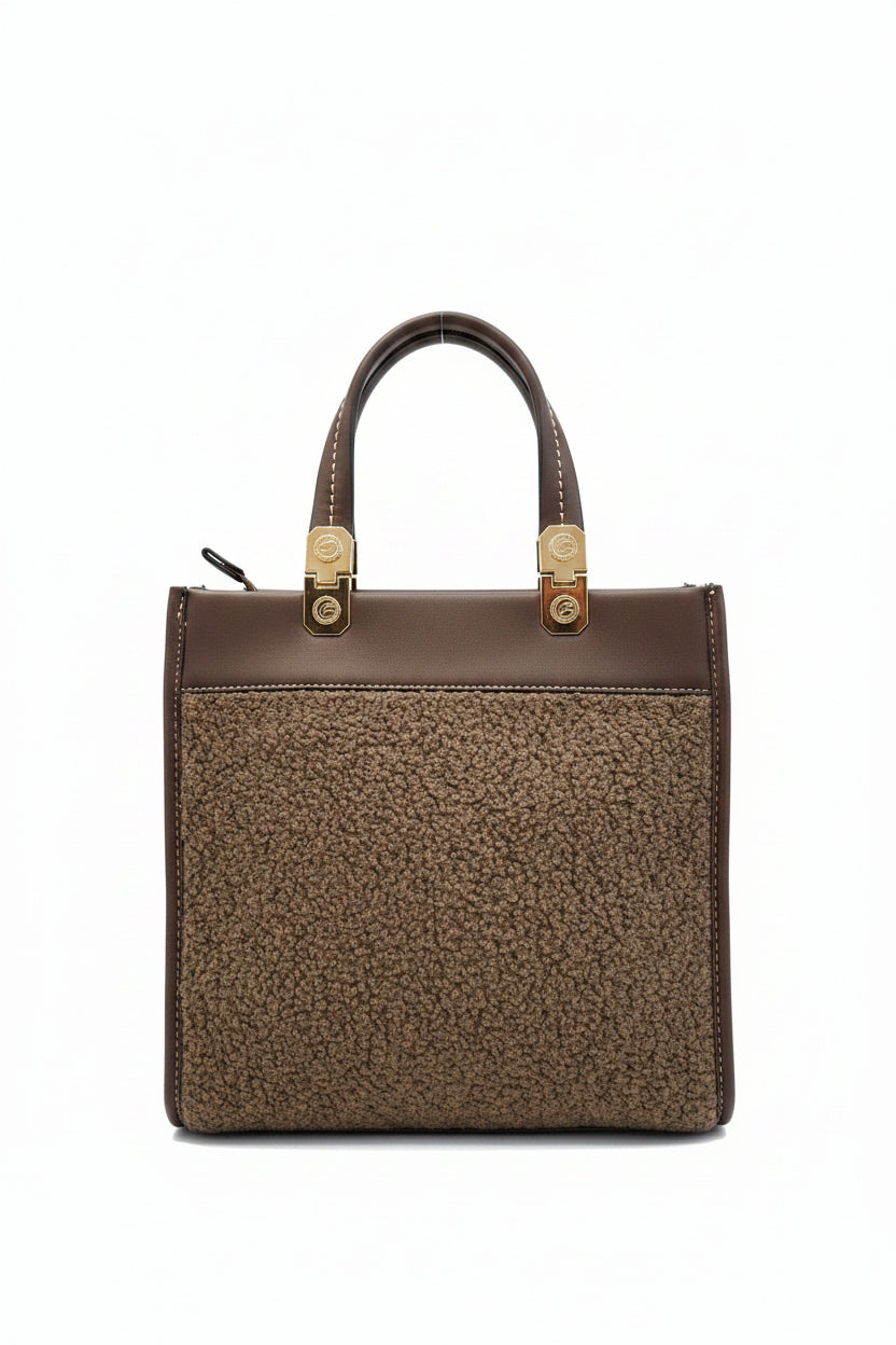 GATTINONI ROMA LADIES HANDBAG BINIA7914WZH500 Amelia M.Doub.Handle Poly Shealing PU Brown