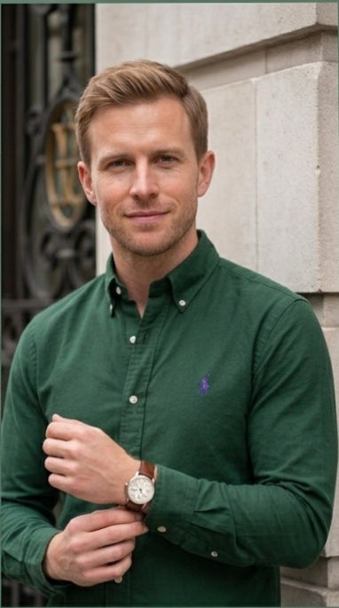 Polo Ralph Lauren Custom Fit green Oxford Shirt”