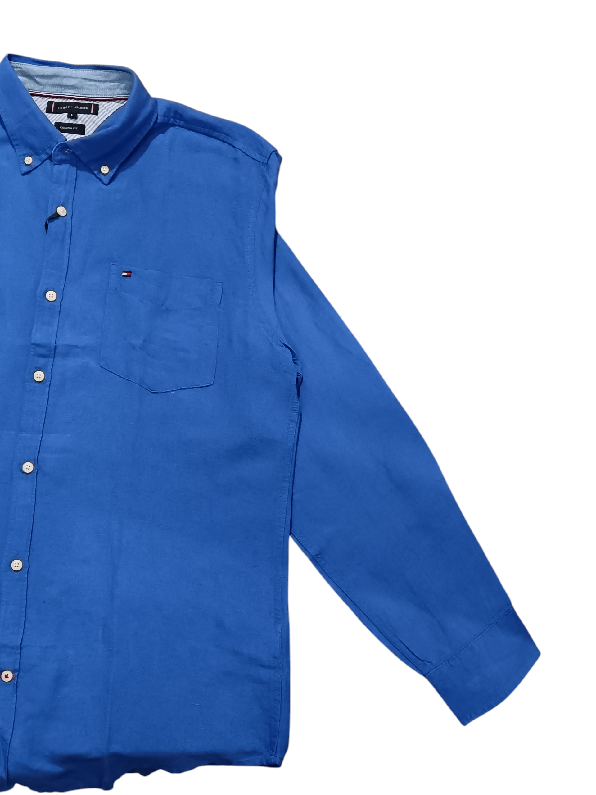 TOMMY HILFIGER CUSTOM FIT BLUE SHIRT