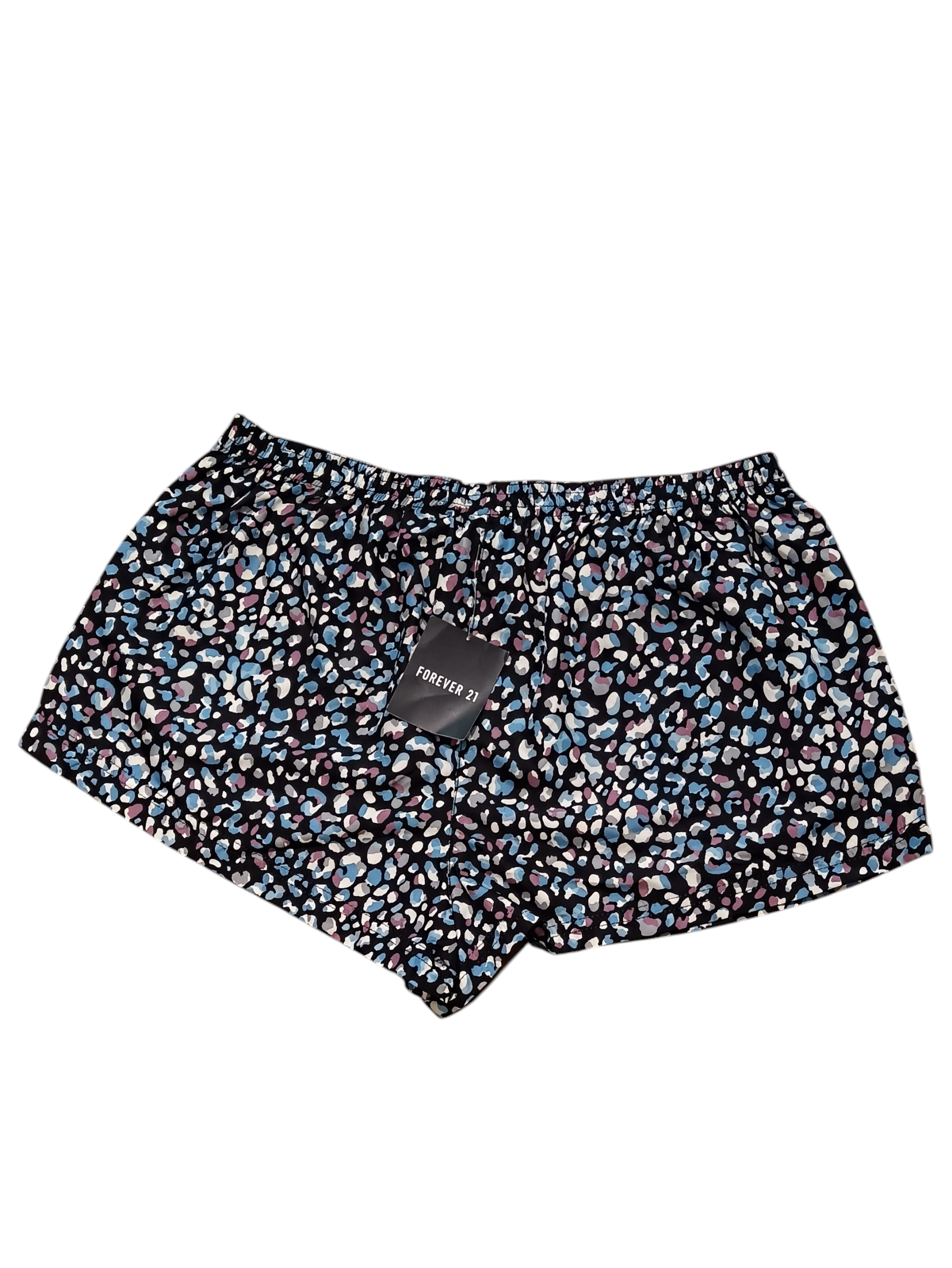 FOREVER21 Women's shorts in black color Ziad Cyan with white