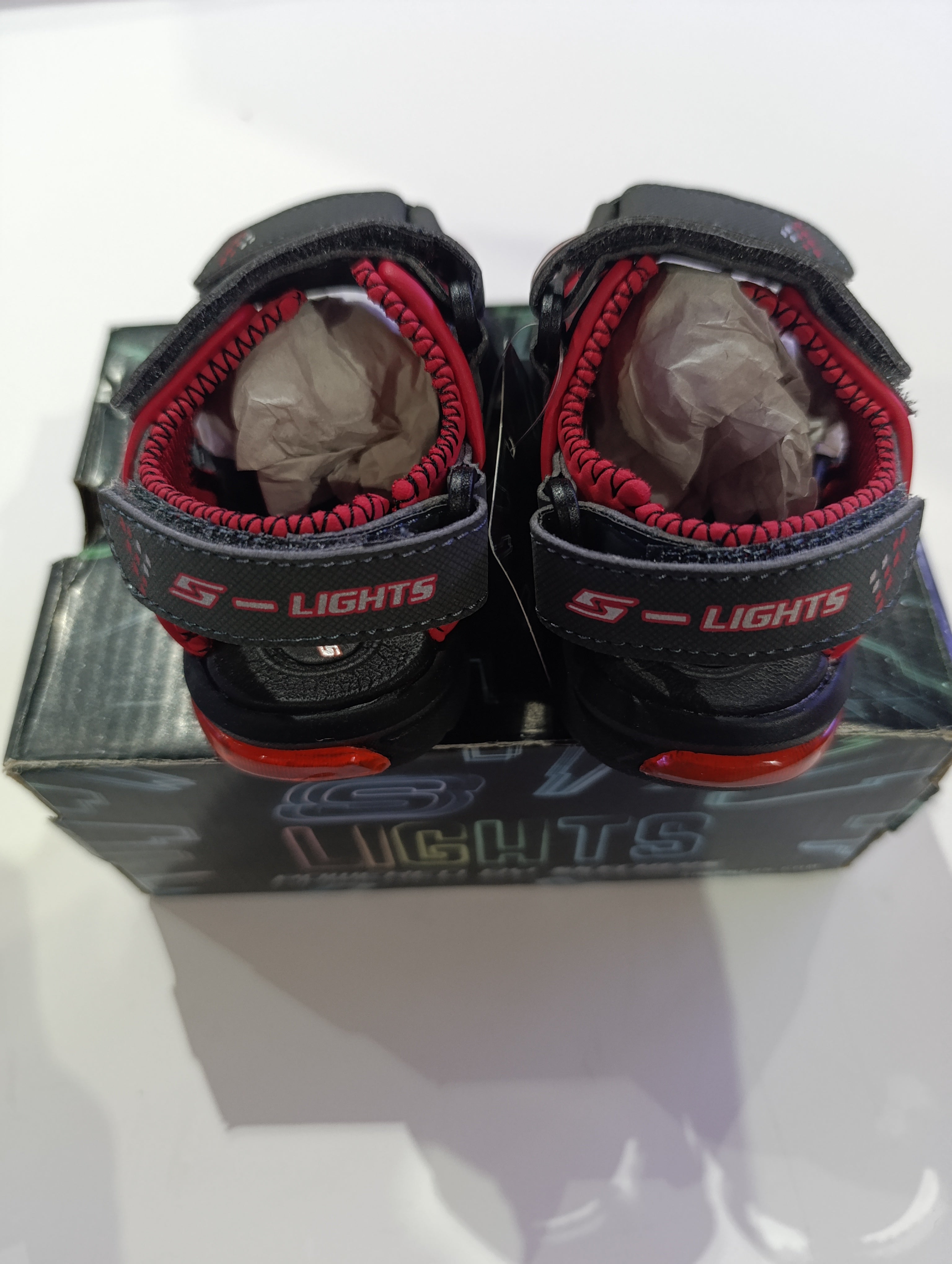Skechers Lights Power by / CHARCOAL - RED