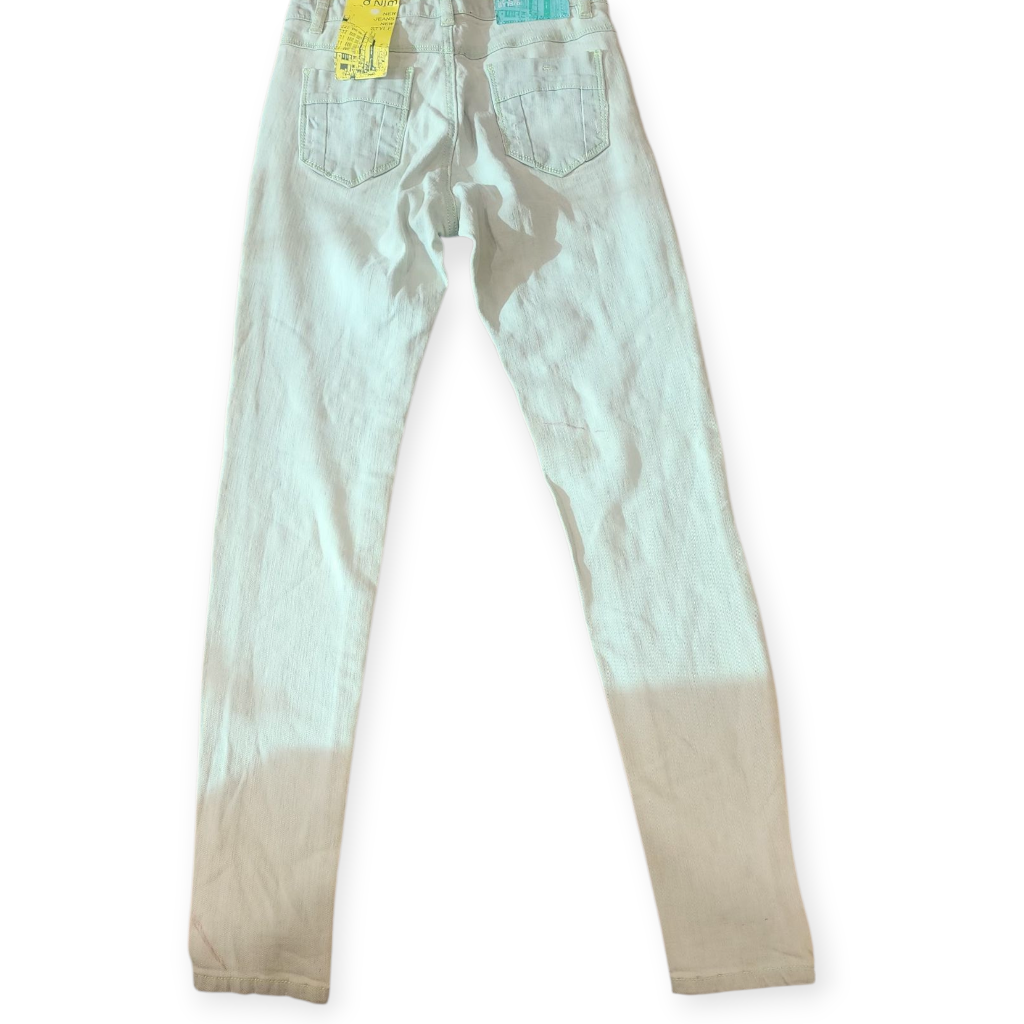 DNIM WOMENS LIGHT BLUE JEANS WITH GREEN ACCENTS