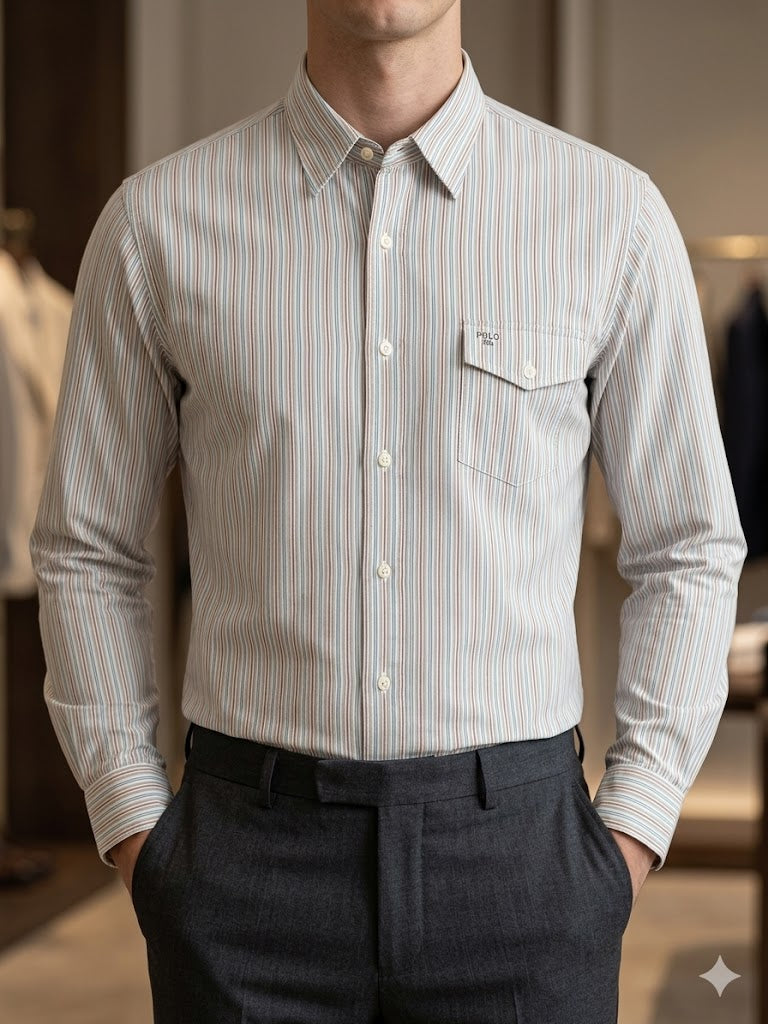 Polo Ralph Lauren Men's Button-Down Longsleeve - Light Gray Checkered