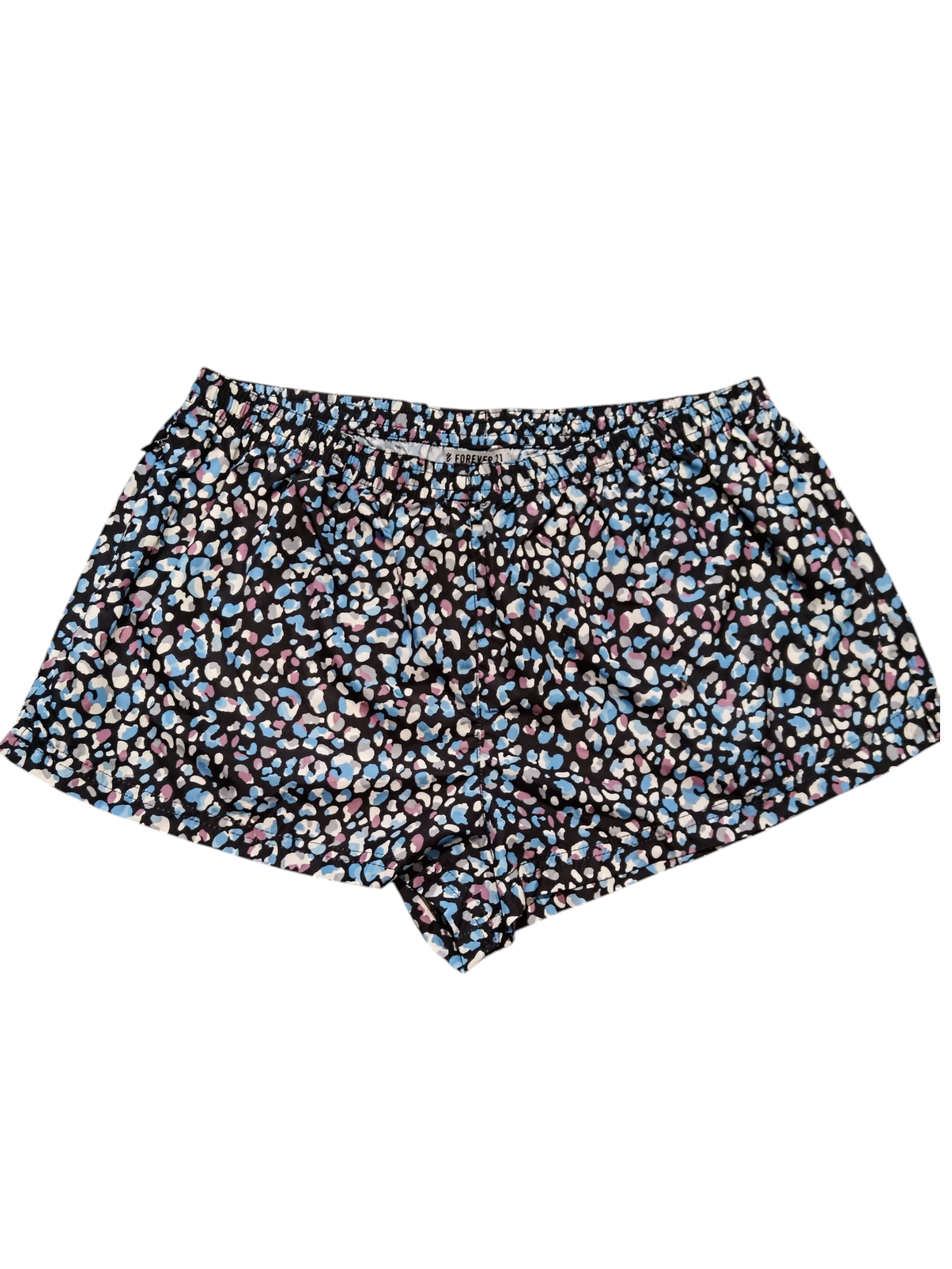 FOREVER21 Women's shorts in black color Ziad Cyan with white