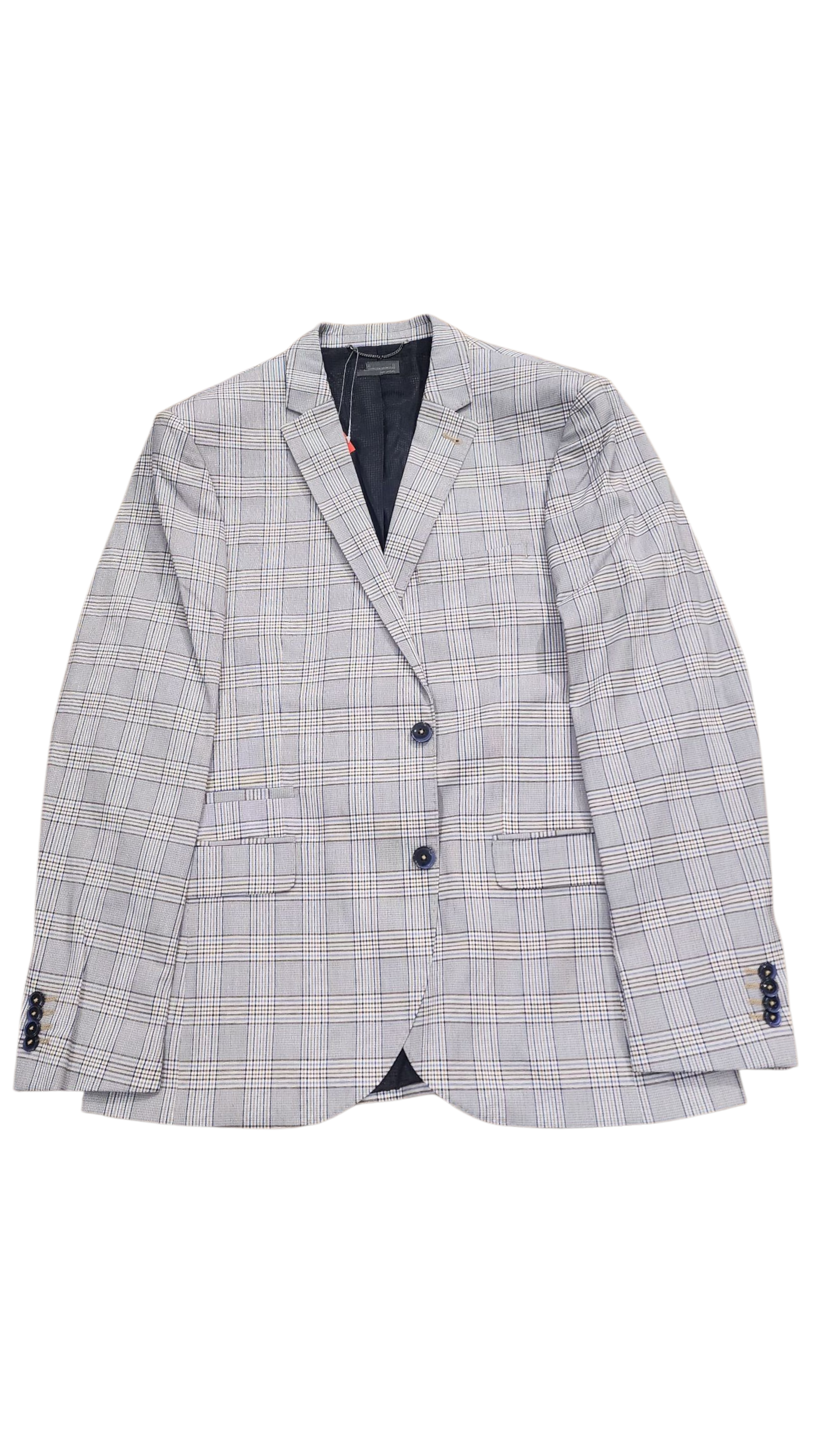 Grey Checkered Blazer Jacket
