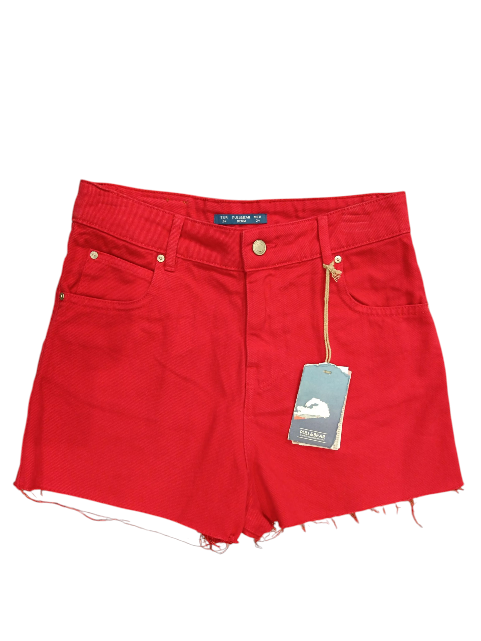 PULL&BEAR DENIM Women's Jeans Shorts Red