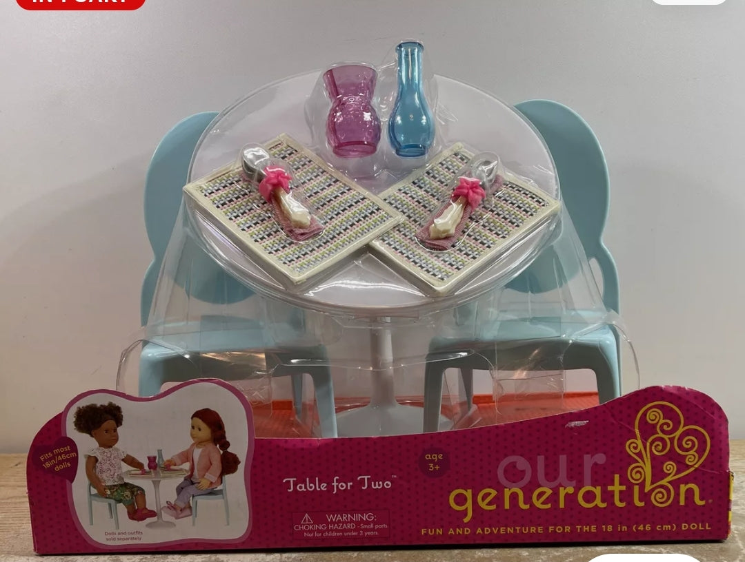 Our Generation Table For Two New in Box Fits 18” Dolls American Girl