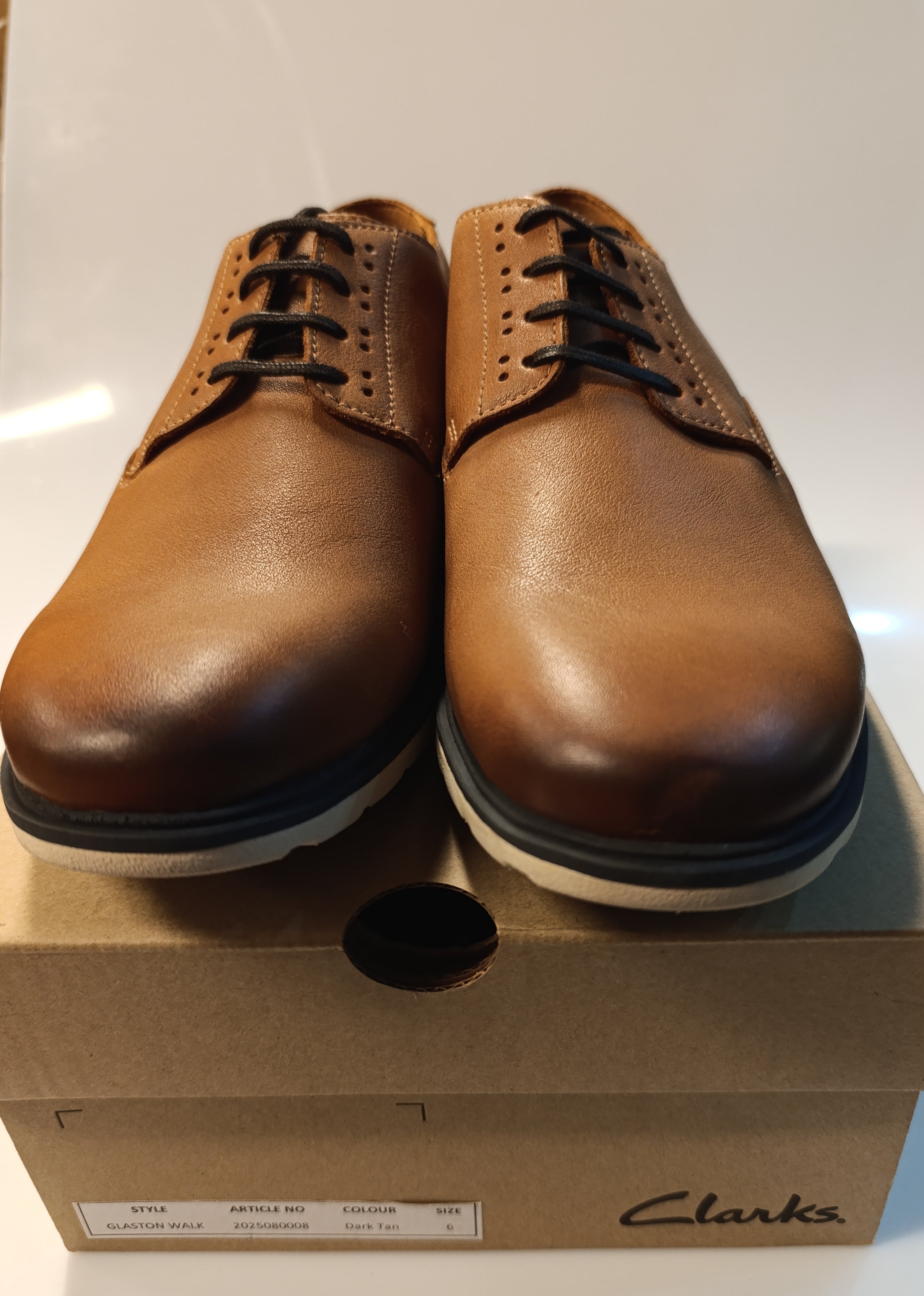 clarks shoes man's Glaston walk dark tan / 2025080008