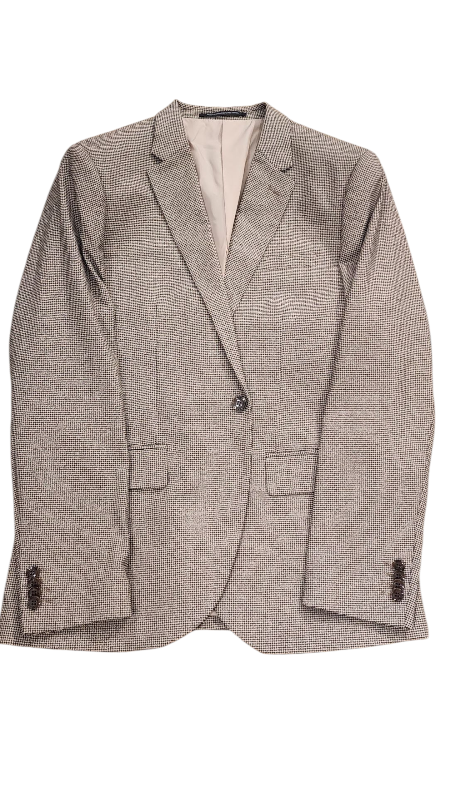 H&M Beige Checkered Blazer Jacket
