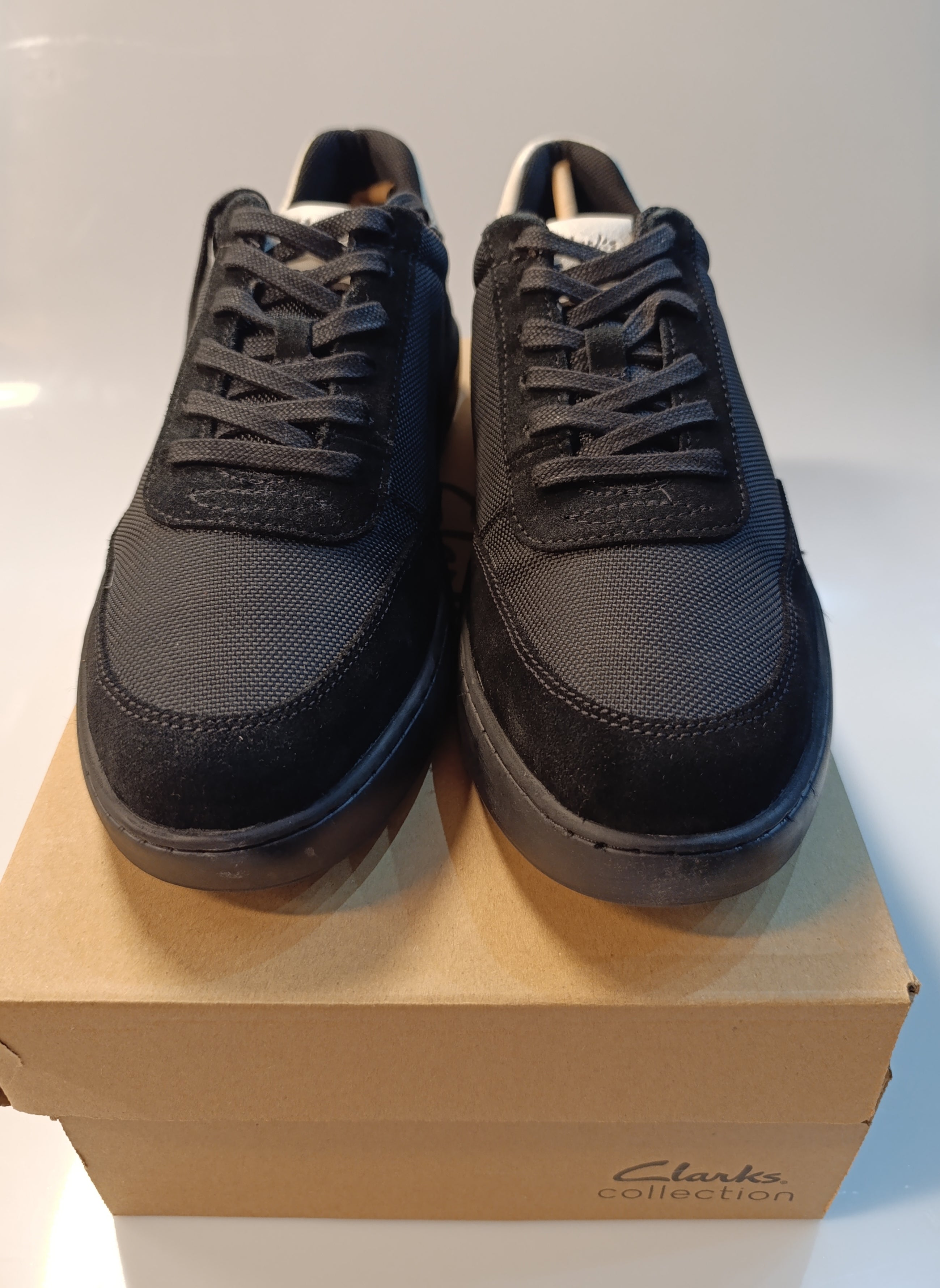 Clarks Moix Comfort Men's Black-Latte Sports Trainers – Lightweight Athletic Walking Shoes