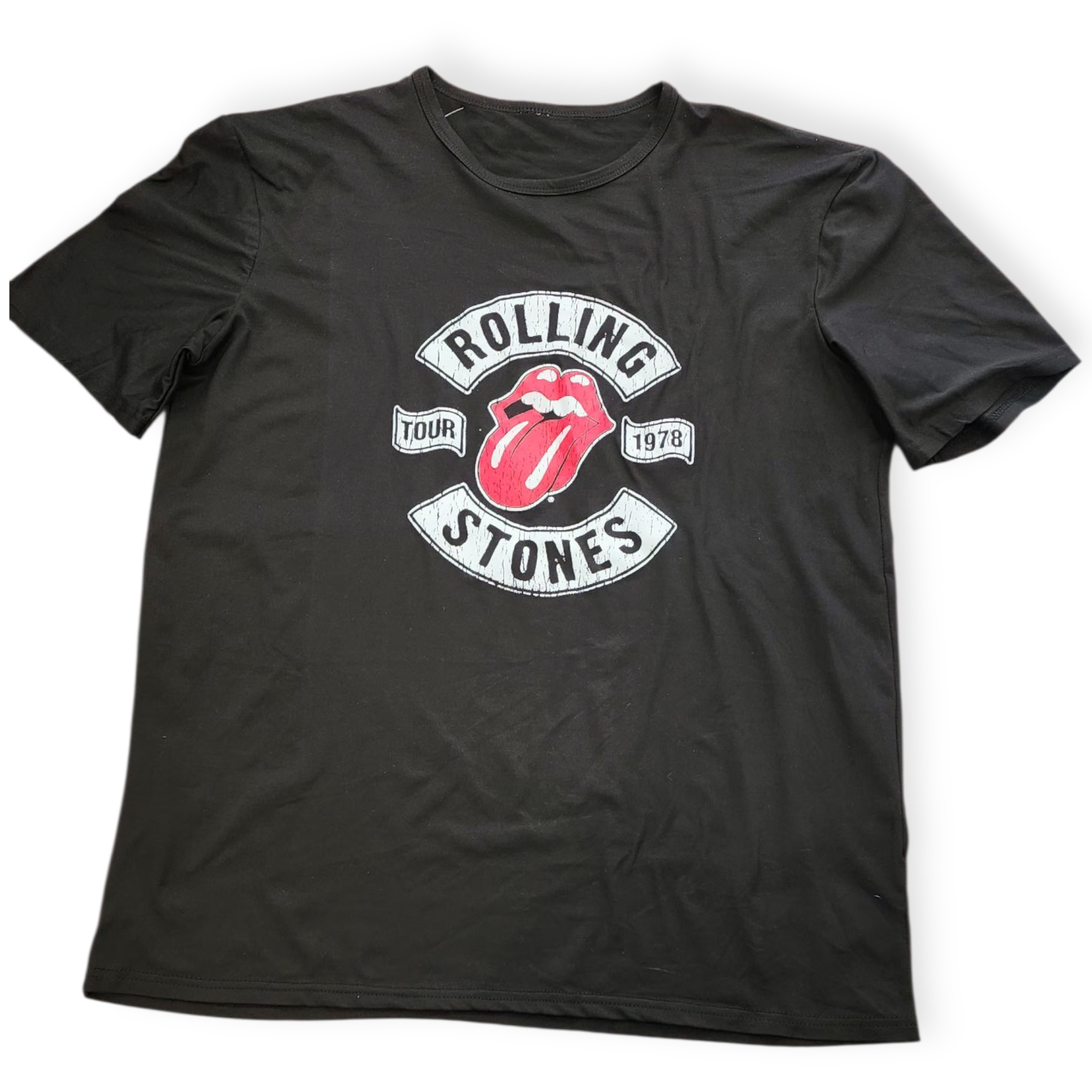 WOMEN'S BLACK T SHIRT WITH PRINT