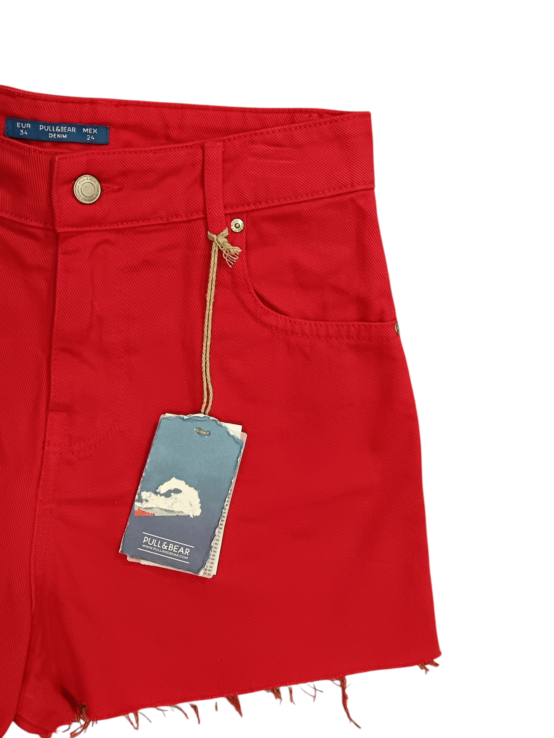PULL&BEAR DENIM Women's Jeans Shorts Red